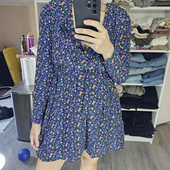 ZARA BLUE FLORAL MINI DRESS - Picture 4 of 9